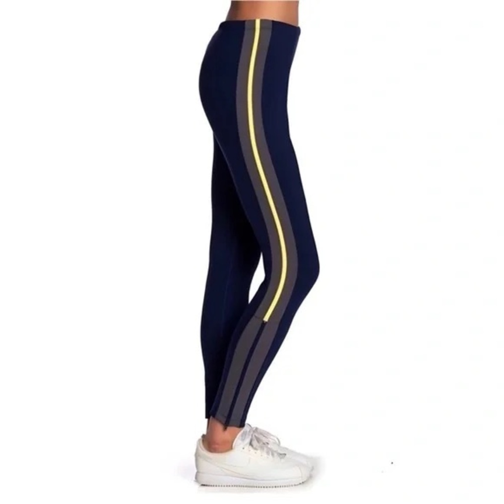 Free People Movement Dale’s Track Ankle Zip Leggings Navy Yellow Size XS